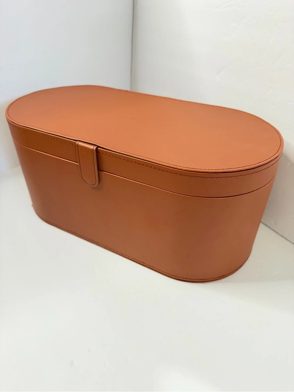 Dyson Storage Case ONLY Hard Box Display Airwrap Leather Brown Orange